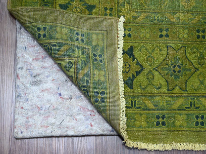 Kazak Kazak hand-knotted wool rug in Overdyed & Green, 8' x 9'6" — SKU O020012 (view 4)