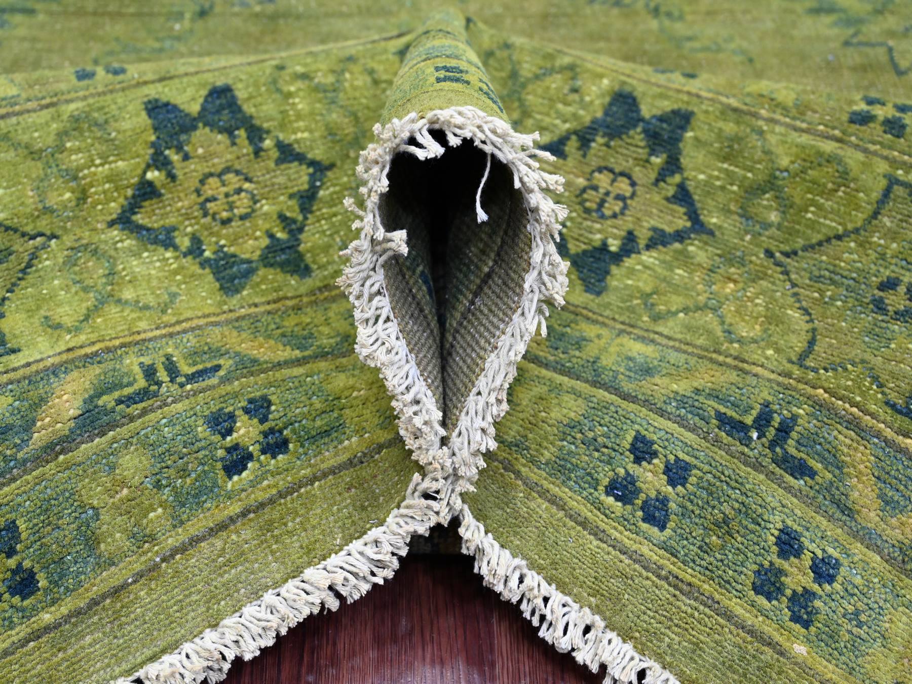 Kazak Kazak hand-knotted wool rug in Overdyed & Green, 8' x 9'6" — SKU O020012 (view 5)