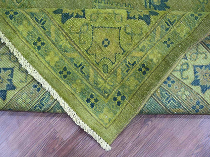 Kazak Kazak hand-knotted wool rug in Overdyed & Green, 8' x 9'6" — SKU O020012 (view 6)
