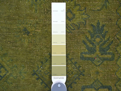 Kazak Kazak hand-knotted wool rug in Overdyed & Green, 8' x 9'6" — SKU O020012 (view 7)