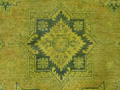 Kazak Kazak hand-knotted wool rug in Overdyed & Green, 8' x 9'6" — SKU O020012 (view 8)