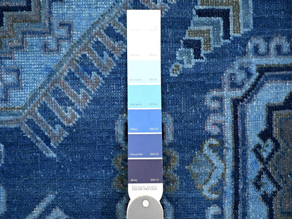 Kazak Oushak hand-knotted wool rug in Overdyed & Blue, 7'11" x 9'9" — SKU O020013 (view 7)