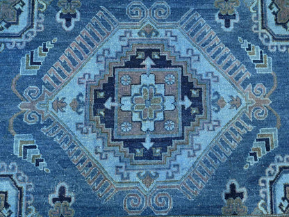 Kazak Oushak hand-knotted wool rug in Overdyed & Blue, 7'11" x 9'9" — SKU O020013 (view 8)