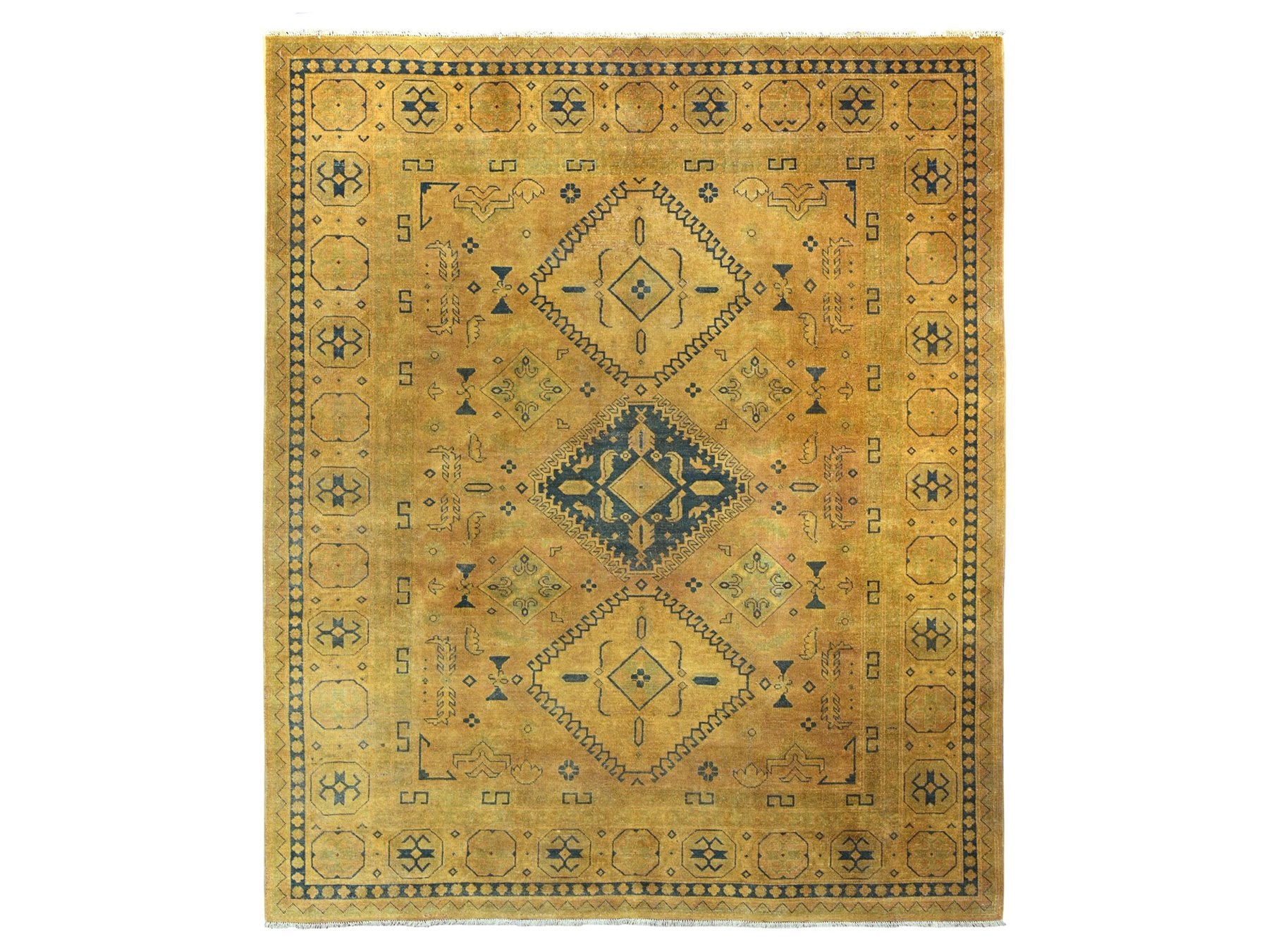 Kazak Kazak hand-knotted wool rug in Overdyed & Brown, 7'11" x 9'5" — SKU O020014