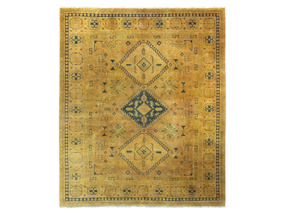 Kazak Kazak hand-knotted wool rug in Overdyed & Brown, 7'11" x 9'5" — SKU O020014