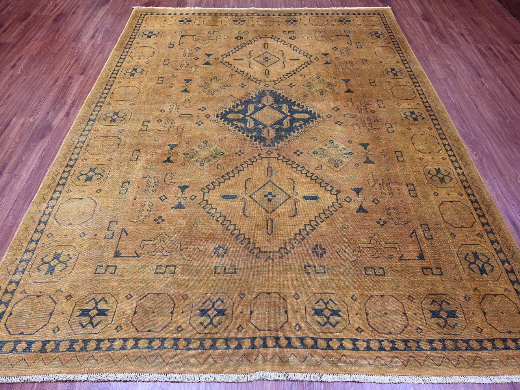 Kazak Kazak hand-knotted wool rug in Overdyed & Brown, 7'11" x 9'5" — SKU O020014 (view 2)