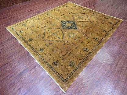Kazak Kazak hand-knotted wool rug in Overdyed & Brown, 7'11" x 9'5" — SKU O020014 (view 3)