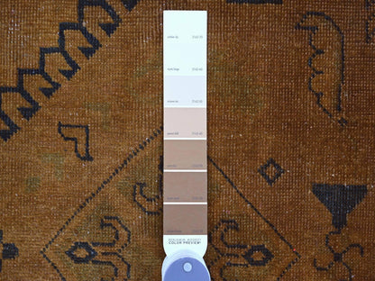Kazak Kazak hand-knotted wool rug in Overdyed & Brown, 7'11" x 9'5" — SKU O020014 (view 7)