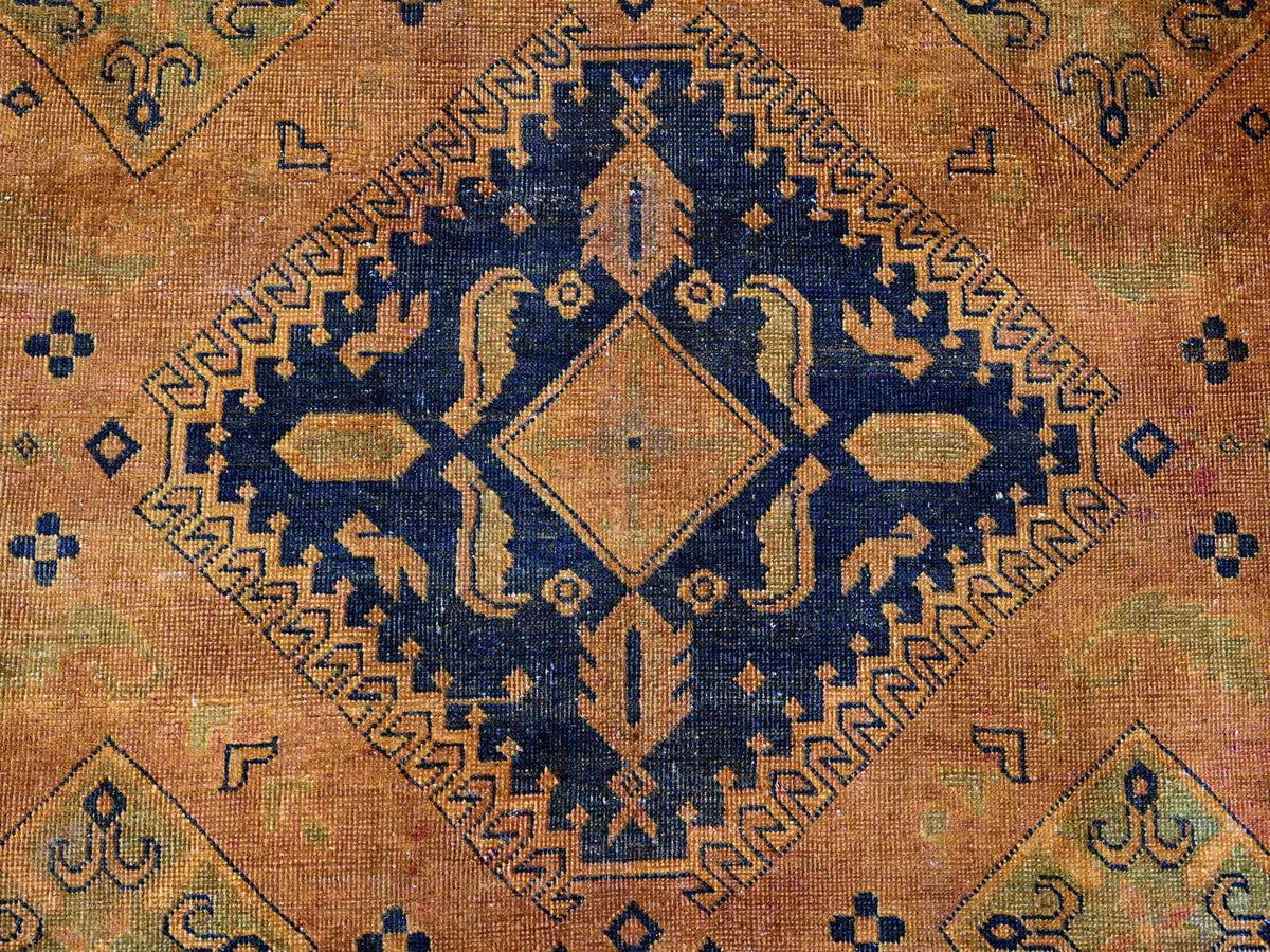 Kazak Kazak hand-knotted wool rug in Overdyed & Brown, 7'11" x 9'5" — SKU O020014 (view 8)