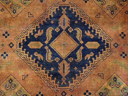 Kazak Kazak hand-knotted wool rug in Overdyed & Brown, 7'11" x 9'5" — SKU O020014 (view 8)