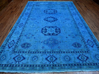 Kazak Kazak hand-knotted wool rug in Overdyed & Blue, 8'8" x 11'9" — SKU O020015 (view 2)