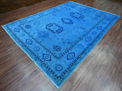 Kazak Kazak hand-knotted wool rug in Overdyed & Blue, 8'8" x 11'9" — SKU O020015 (view 3)