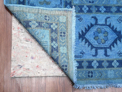 Kazak Kazak hand-knotted wool rug in Overdyed & Blue, 8'8" x 11'9" — SKU O020015 (view 4)