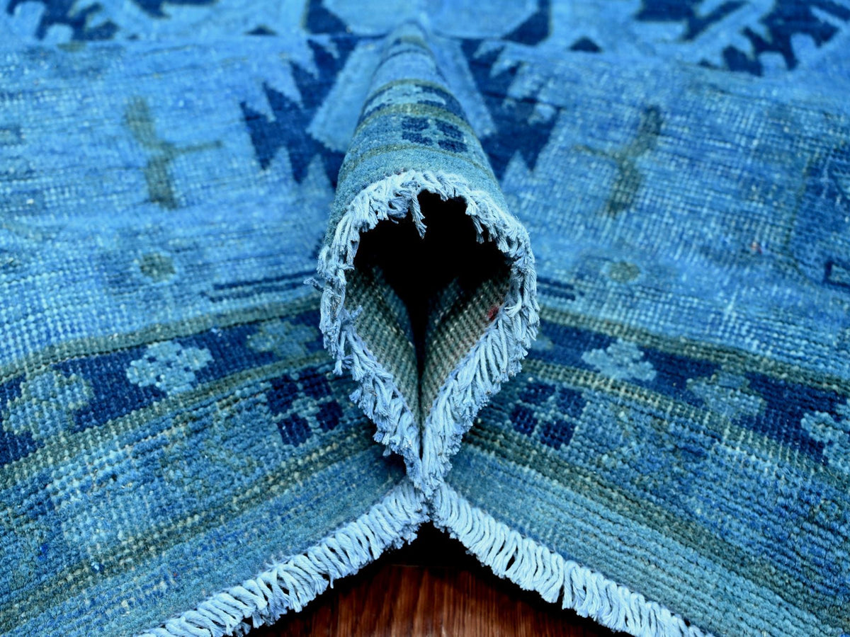 Kazak Kazak hand-knotted wool rug in Overdyed & Blue, 8'8" x 11'9" — SKU O020015 (view 5)
