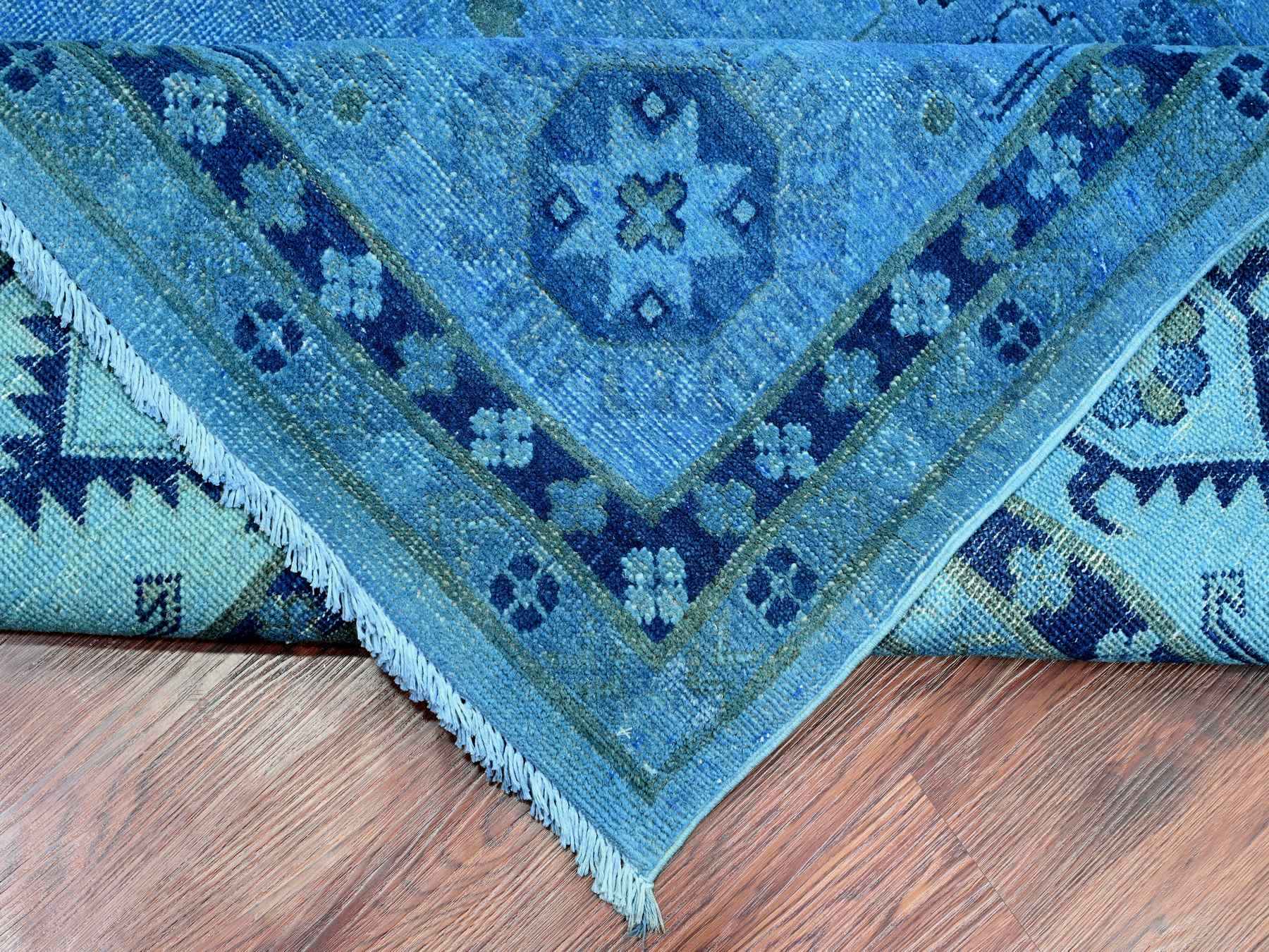 Kazak Kazak hand-knotted wool rug in Overdyed & Blue, 8'8" x 11'9" — SKU O020015 (view 6)