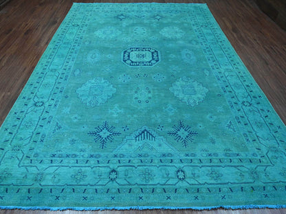 Kazak Kazak hand-knotted wool rug in Overdyed & Teal, 8'9" x 11'7" — SKU O020016 (view 2)