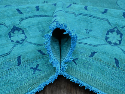 Kazak Kazak hand-knotted wool rug in Overdyed & Teal, 8'9" x 11'7" — SKU O020016 (view 5)
