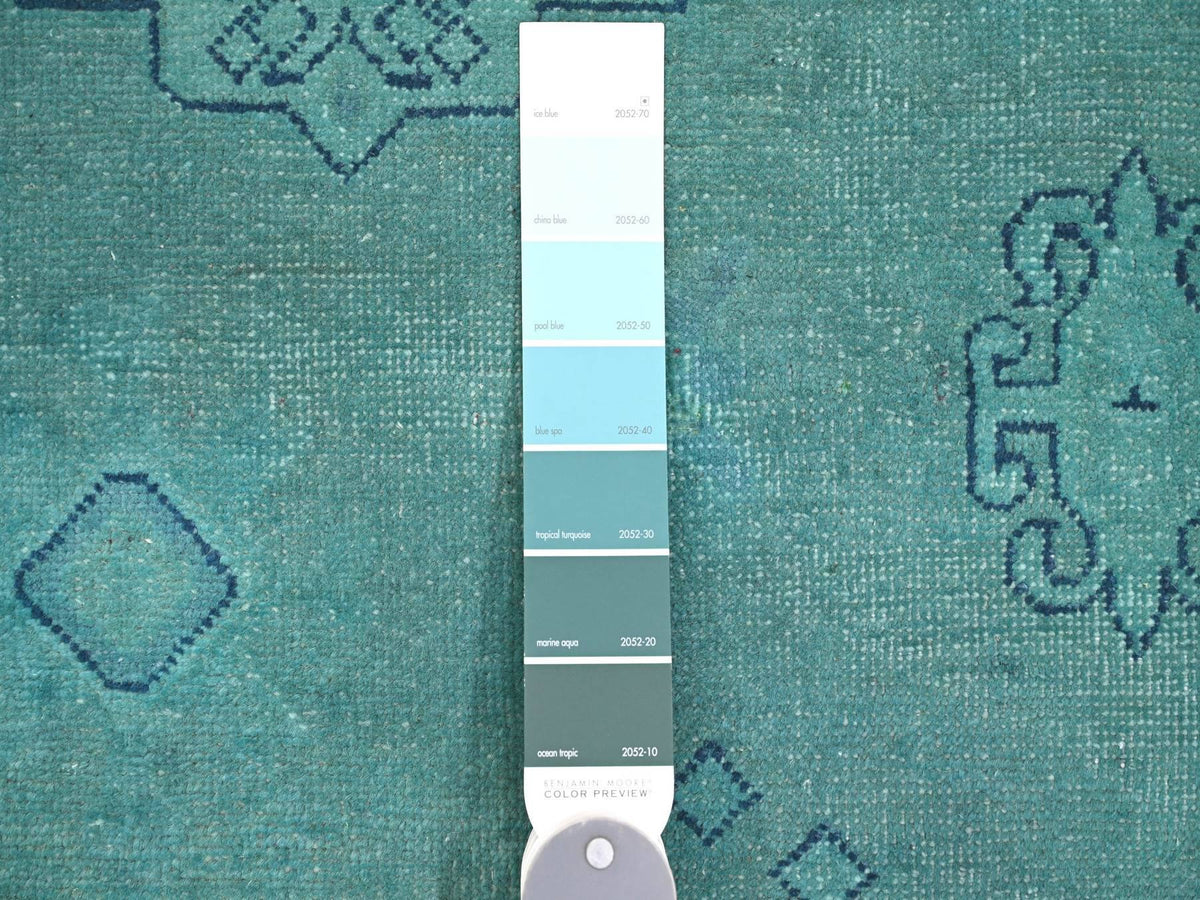 Kazak Kazak hand-knotted wool rug in Overdyed & Teal, 8'9" x 11'7" — SKU O020016 (view 7)
