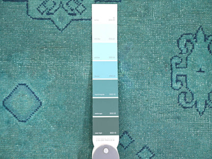 Kazak Kazak hand-knotted wool rug in Overdyed & Teal, 8'9" x 11'7" — SKU O020016 (view 7)