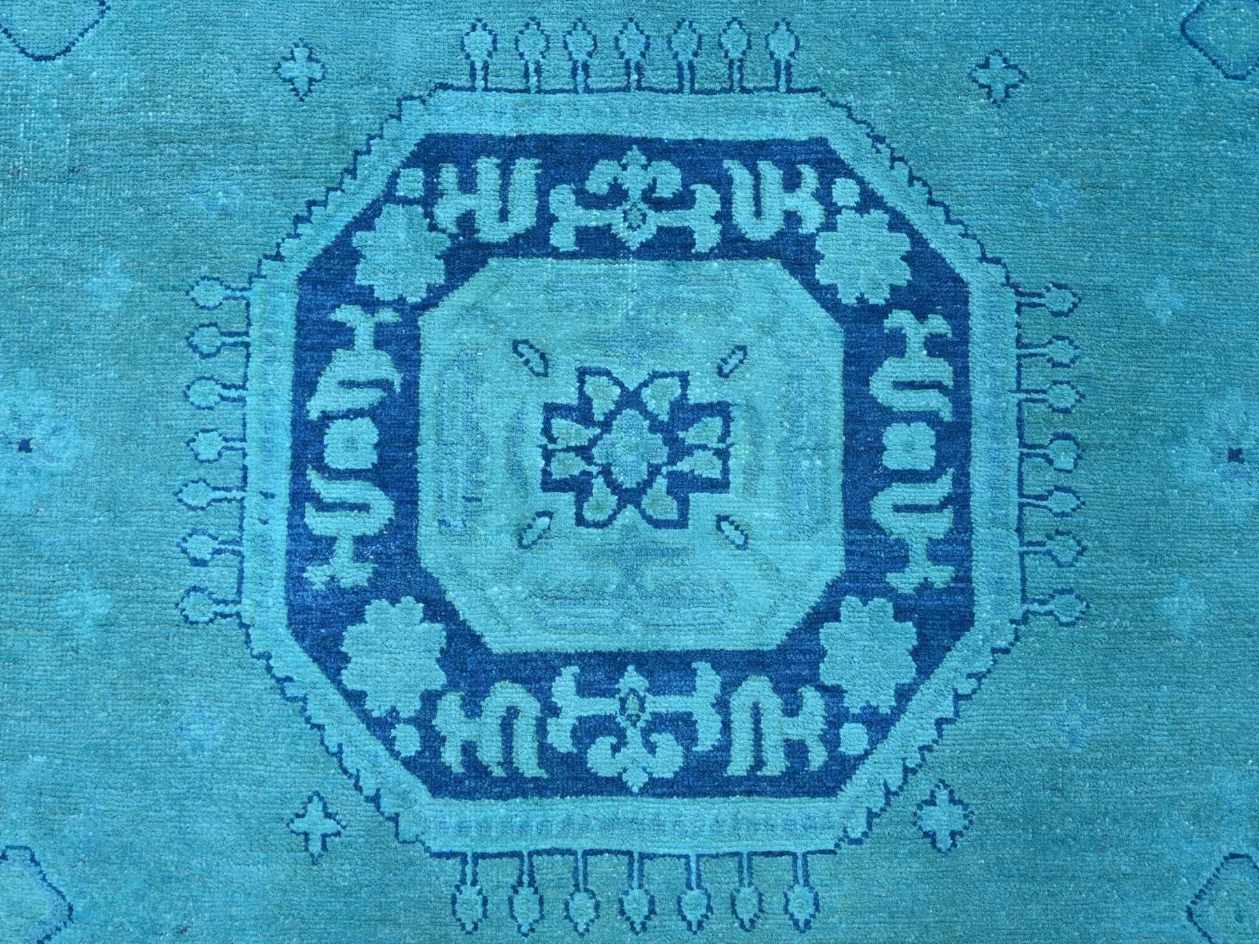 Kazak Kazak hand-knotted wool rug in Overdyed & Teal, 8'9" x 11'7" — SKU O020016 (view 8)