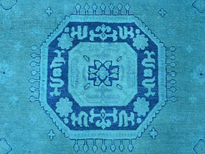 Kazak Kazak hand-knotted wool rug in Overdyed & Teal, 8'9" x 11'7" — SKU O020016 (view 8)