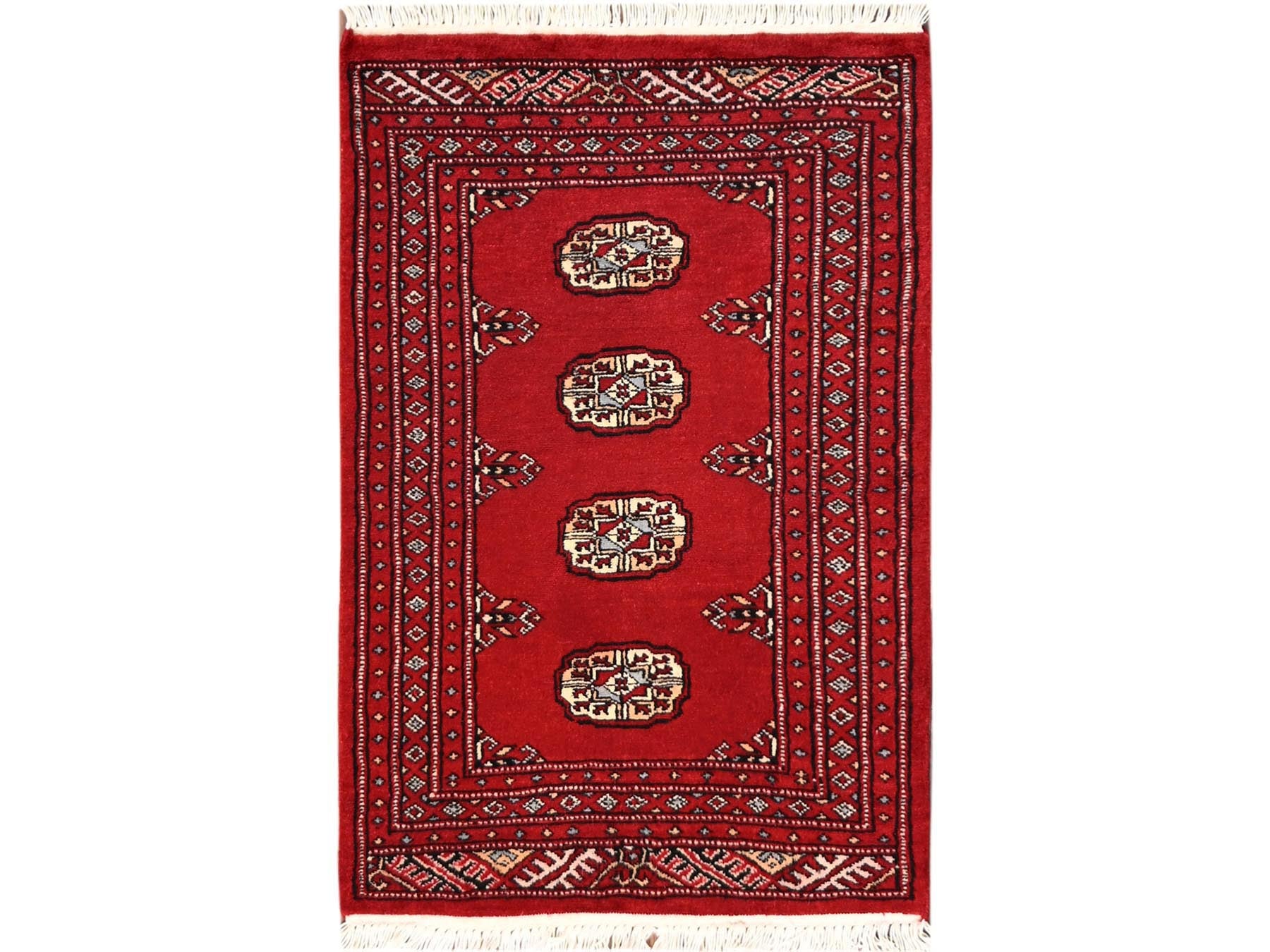 Tribal Tribal & Geometric hand-knotted wool rug in Red, 2' x 3'2" — SKU O02001