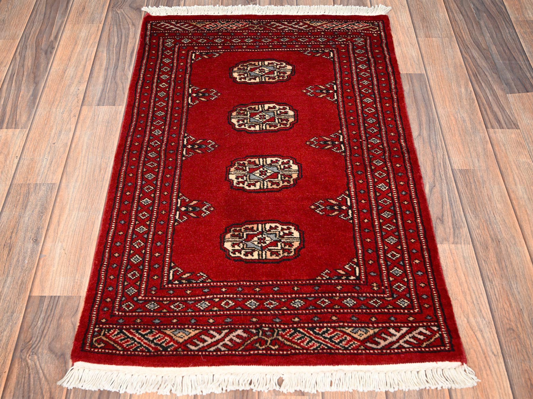 Tribal Tribal & Geometric hand-knotted wool rug in Red, 2' x 3'2" — SKU O02001 (view 2)