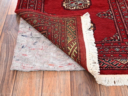 Red 2'0" x 3'2" Tribal & Geometric Hand knotted Wool Rug - Sku: O02001