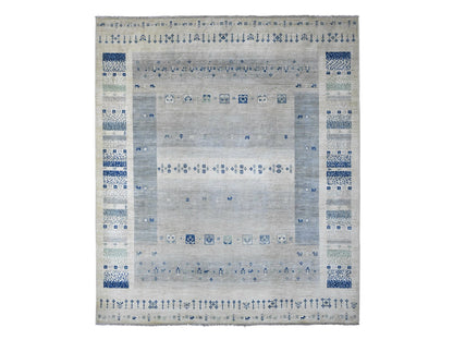 Ivory 8'3" x 9'7" Tribal Hand knotted Wool Rug - Sku: O020020