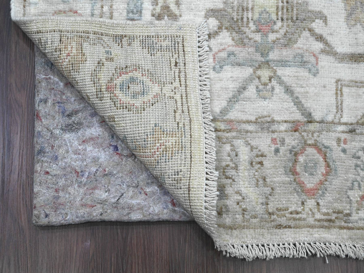 Oushak Oushak hand-knotted wool runner in Ivory, 3' x 15'9" — SKU O020027 (view 2)