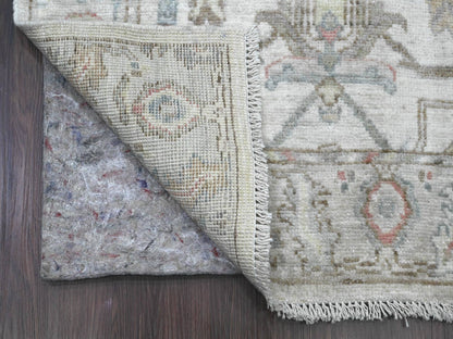 Oushak Oushak hand-knotted wool runner in Ivory, 3' x 15'9" — SKU O020027 (view 2)