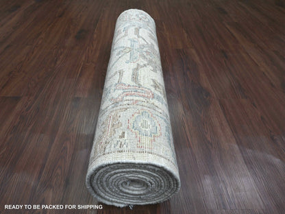 Oushak Oushak hand-knotted wool runner in Ivory, 3' x 15'9" — SKU O020027 (view 4)