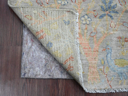 Grey 2'1" x 3'1" Oushak / Peshawar Hand knotted Wool Rug - Sku: O020033