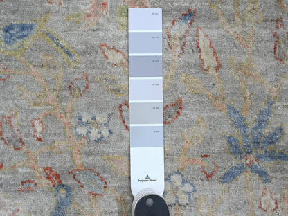 Grey 2'1" x 3'1" Oushak / Peshawar Hand knotted Wool Rug - Sku: O020033