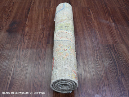 Grey 2'1" x 3'1" Oushak / Peshawar Hand knotted Wool Rug - Sku: O020033