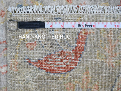 Grey 2'1" x 3'1" Oushak / Peshawar Hand knotted Wool Rug - Sku: O020033