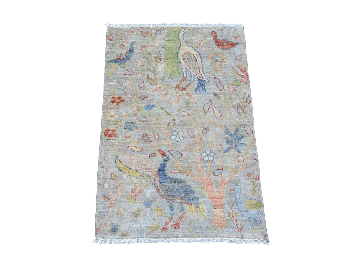 Peshawar Oushak hand-knotted wool rug in Gray, 2'1" x 3'1" — SKU O020036