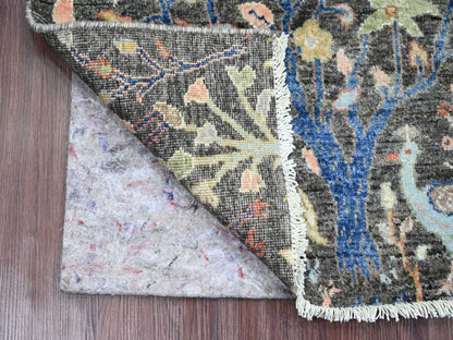 Grey 2'0" x 3'4" Oushak / Peshawar Hand knotted Wool Rug - Sku: O020037
