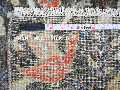 Grey 2'0" x 3'4" Oushak / Peshawar Hand knotted Wool Rug - Sku: O020037