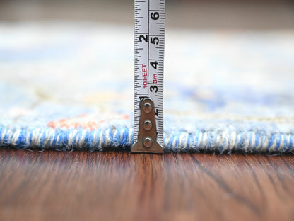 Blue 2'1" x 3'1" Oushak And Peshawar Hand knotted Wool Rug - Sku: O020038