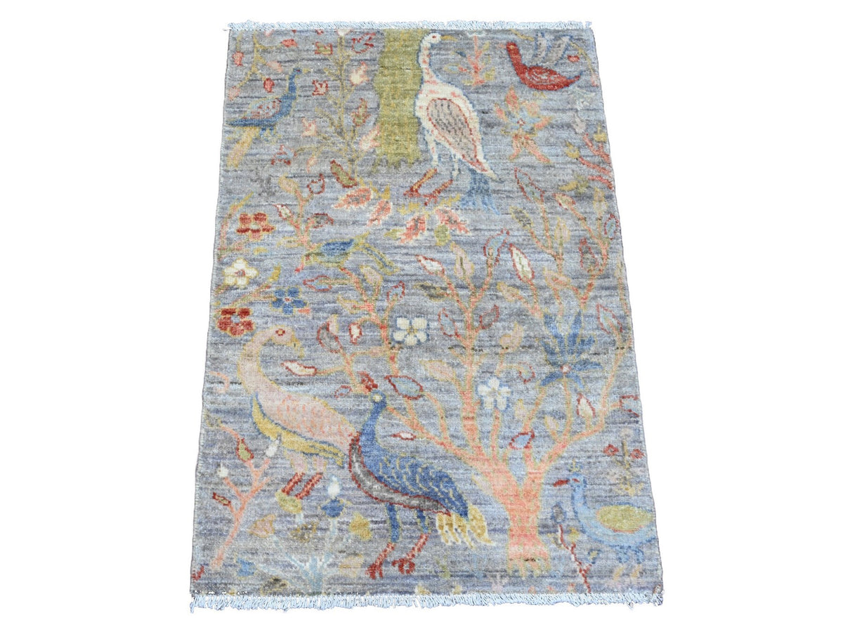 Peshawar Oushak hand-knotted wool rug in Gray, 2'1" x 3'1" — SKU O020042
