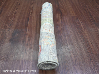 Peshawar Oushak hand-knotted wool rug in Gray, 2'1" x 3'1" — SKU O020042 (view 4)