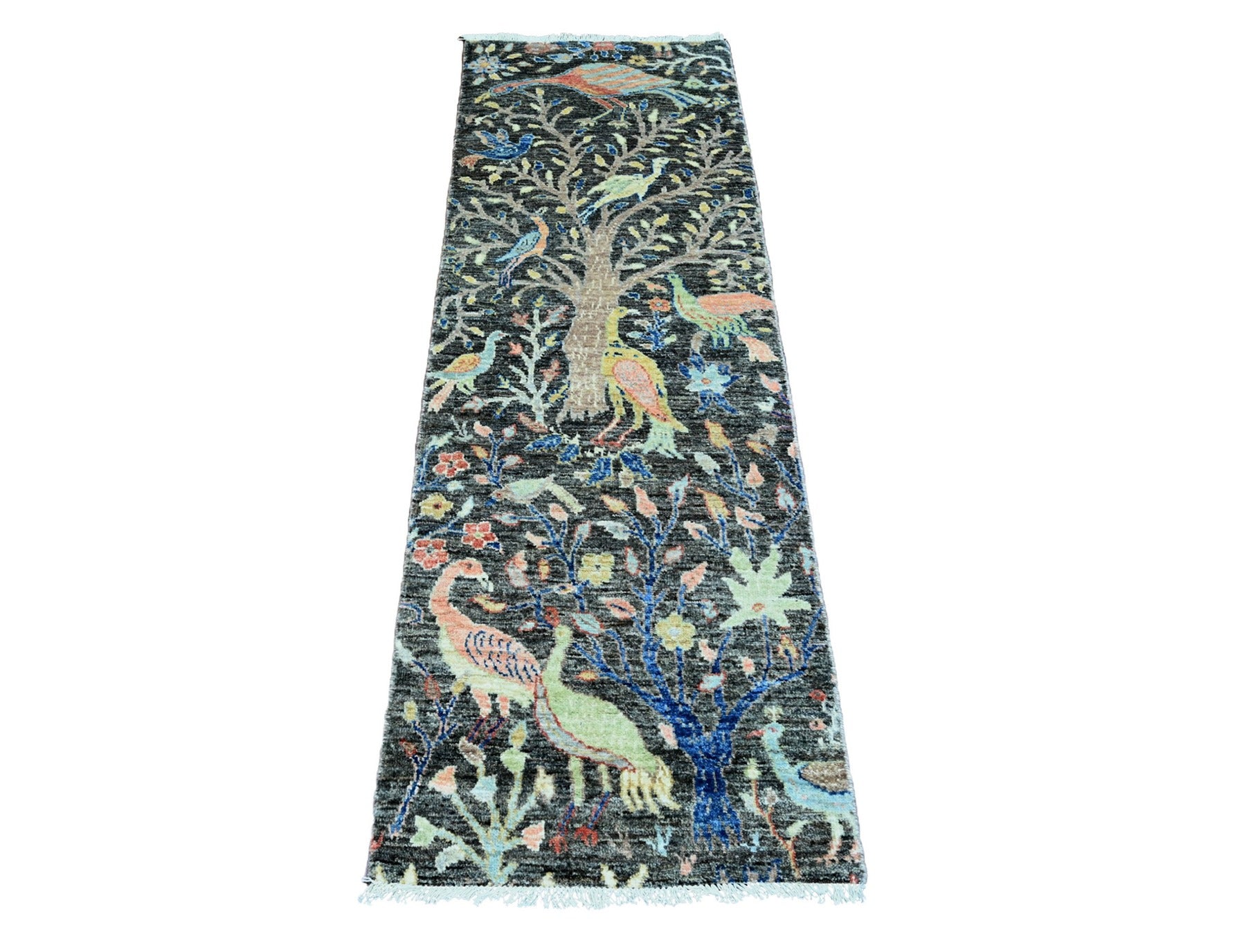 Peshawar Oushak hand-knotted wool runner in Gray, 2' x 6'2" — SKU O020043