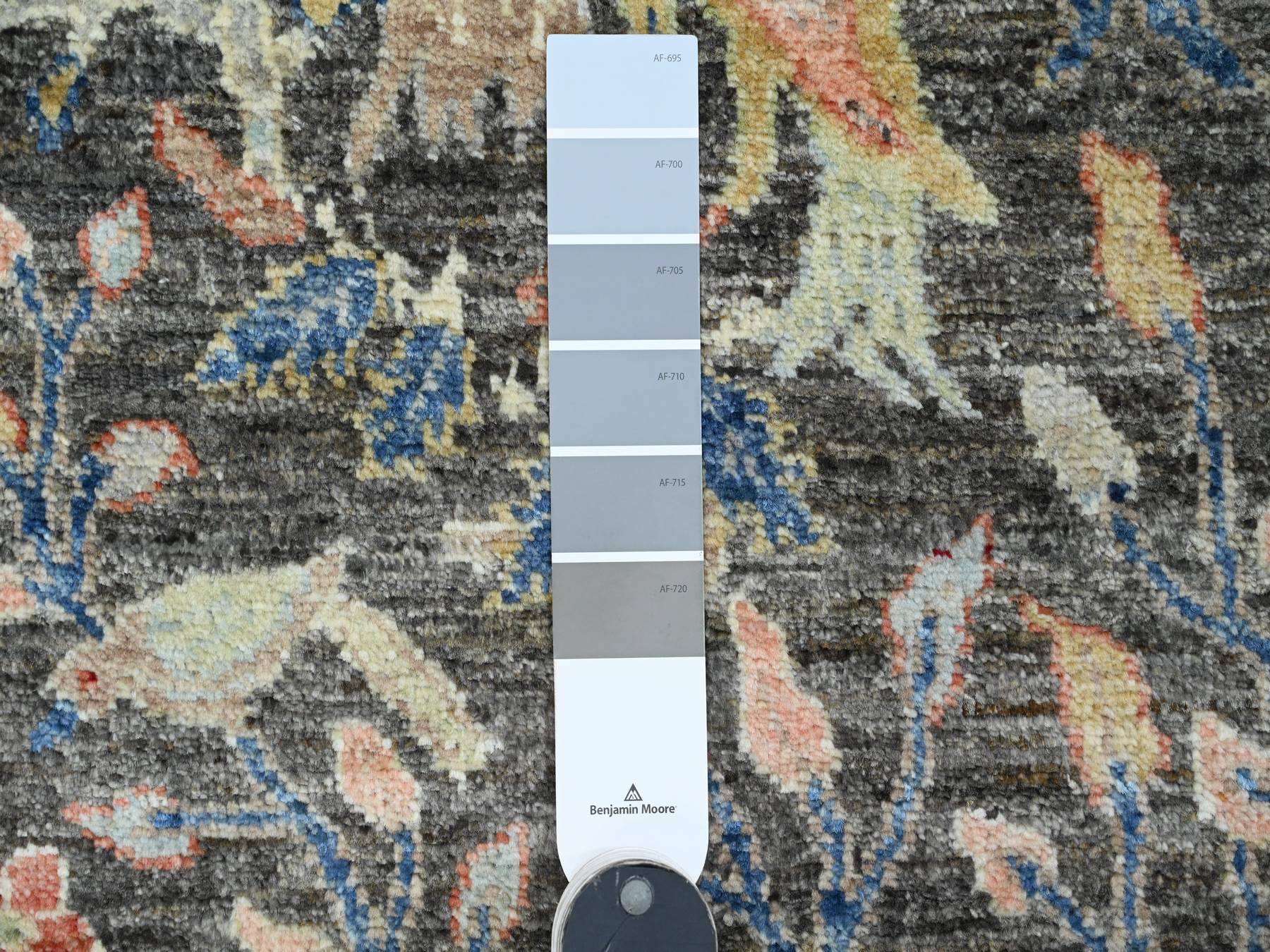 Peshawar Oushak hand-knotted wool runner in Gray, 2' x 6'2" — SKU O020043 (view 3)