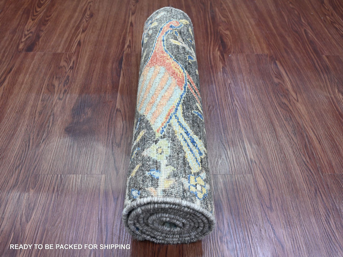 Peshawar Oushak hand-knotted wool runner in Gray, 2' x 6'2" — SKU O020043 (view 4)