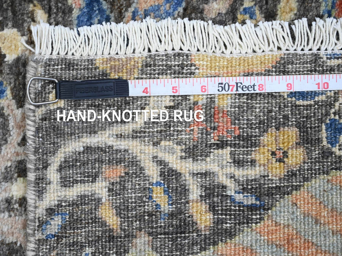 Peshawar Oushak hand-knotted wool runner in Gray, 2' x 6'2" — SKU O020043 (view 6)