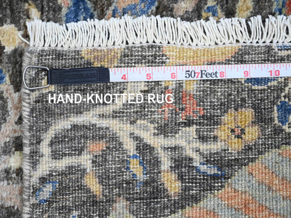 Peshawar Oushak hand-knotted wool runner in Gray, 2' x 6'2" — SKU O020043 (view 6)