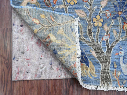 Blue 2'0" x 2'11" Oushak And Peshawar Hand knotted Wool Rug - Sku: O020044