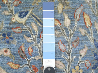 Blue 2'0" x 2'11" Oushak And Peshawar Hand knotted Wool Rug - Sku: O020044