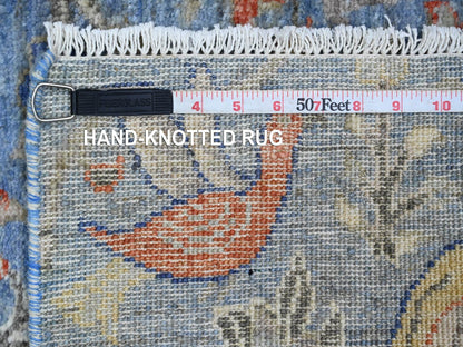 Blue 2'0" x 2'11" Oushak And Peshawar Hand knotted Wool Rug - Sku: O020044